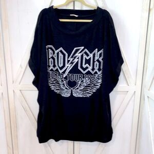 Blumin Apparel Rock World Tour 1984 Black Graphic Shirt Size 3X